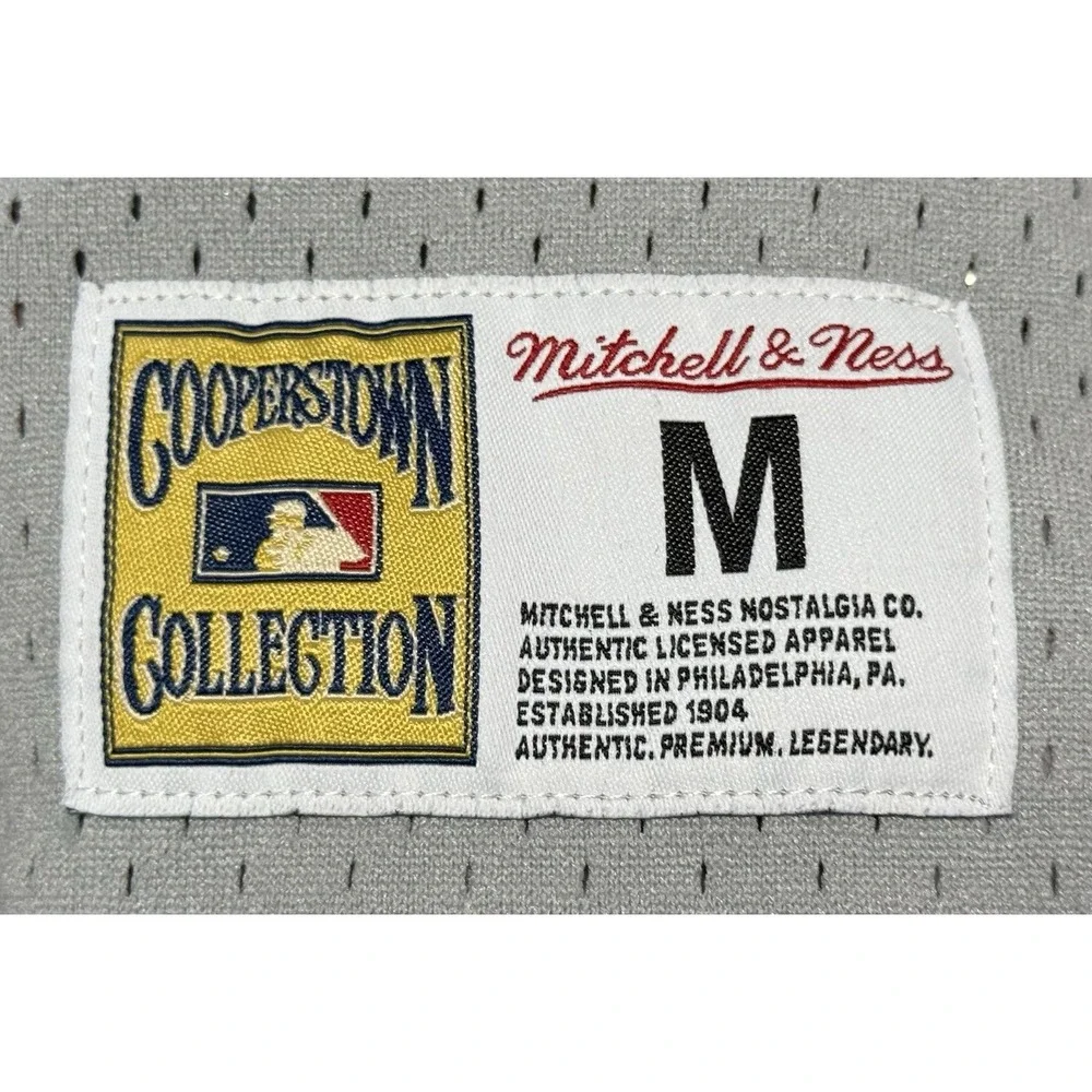Mitchell & Ness MLB Mesh V-Neck Boston Red Sox Pullover Jersey Men's Medium Gray